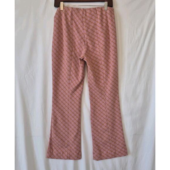 Anthropologie Maeve The Margot Pink Kick Flare Cropped Pants Small - Picture 7 of 8